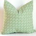 Decorative Pillows Accent Pillow Cushion Covers Green and White Greek Key 20 x 20 Inches