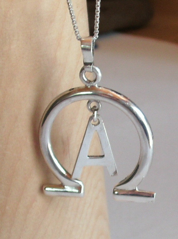 Alpha and Omega Pendant in Sterling Silver Hand Fabricated