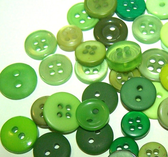 50 Small Green Buttons Small Bulk Buttons Green by valstreasures