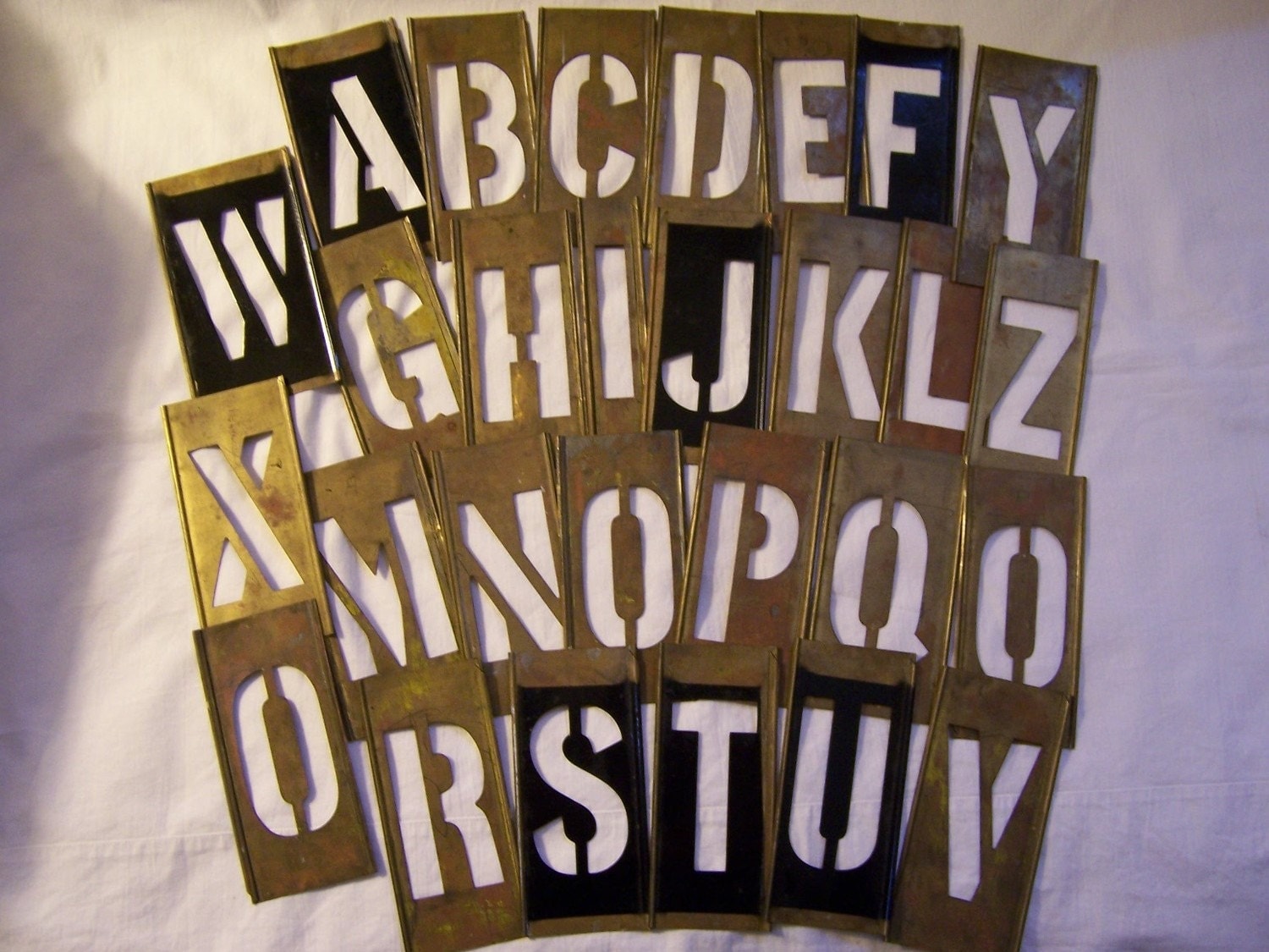 Vintage Brass Stencil Letters Two Letters Your Choice