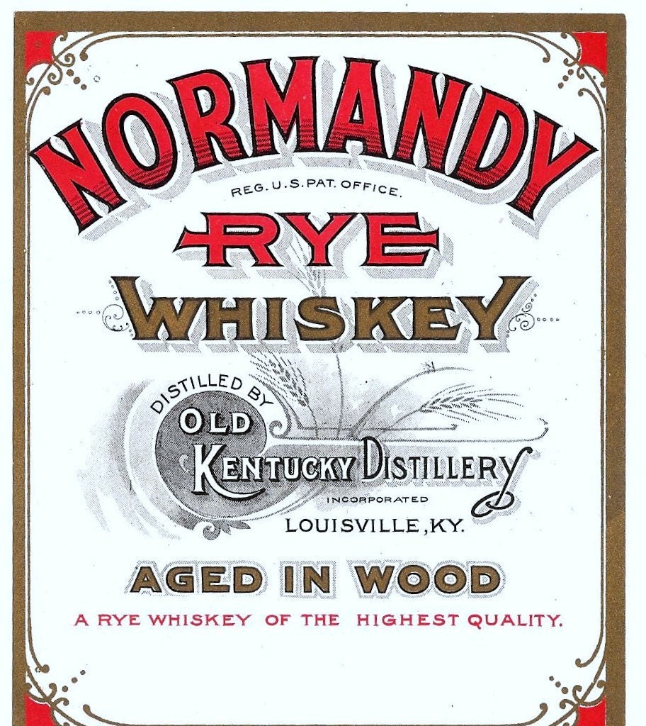 Normandy Rye Whiskey Vintage Label