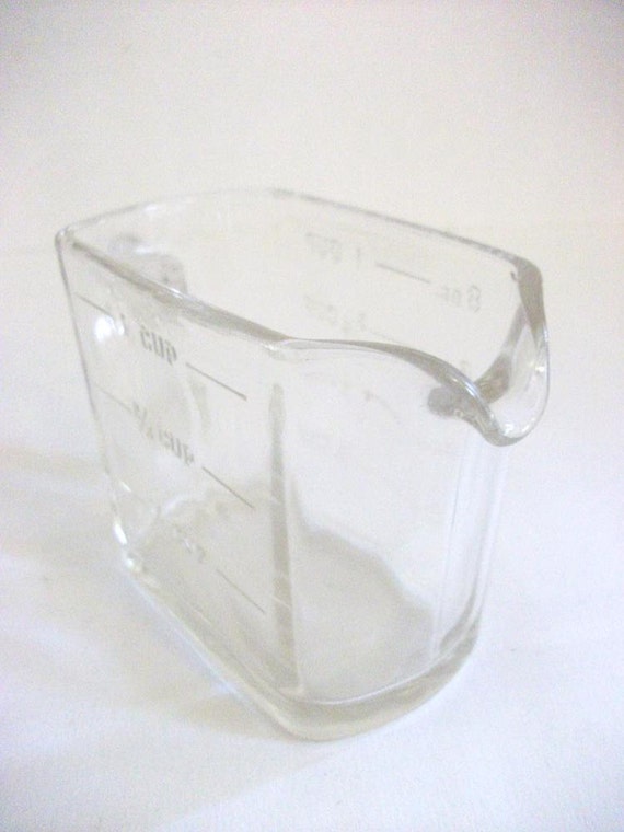 Square Glass Measuring Cup by RicsRelics on Etsy
