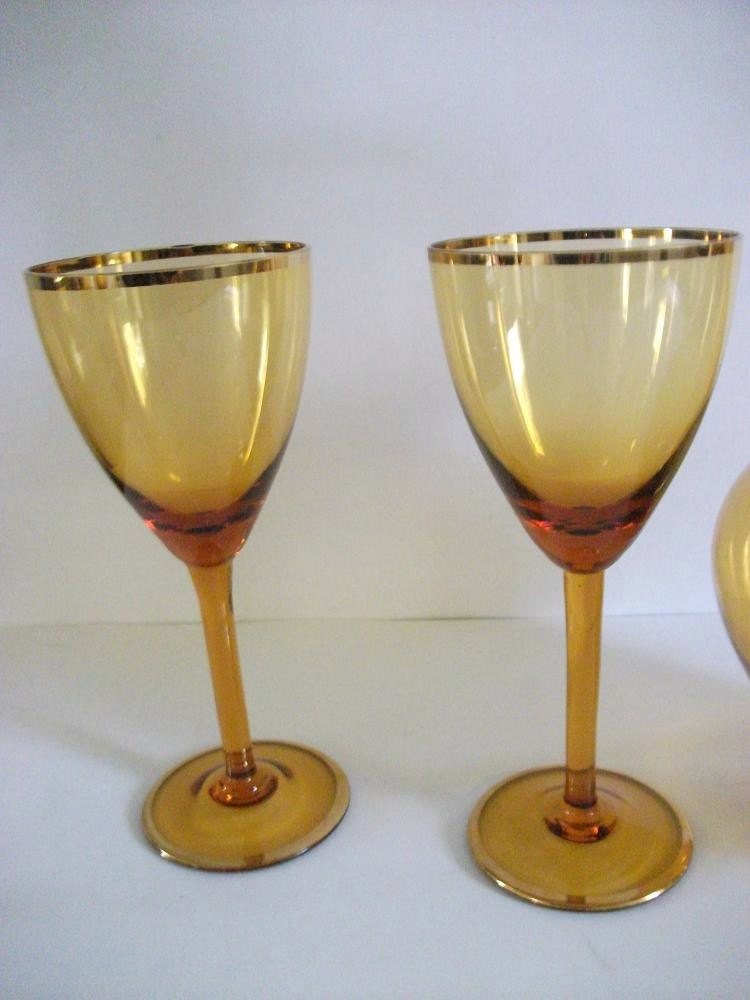 Vintage Gold Decanter Set