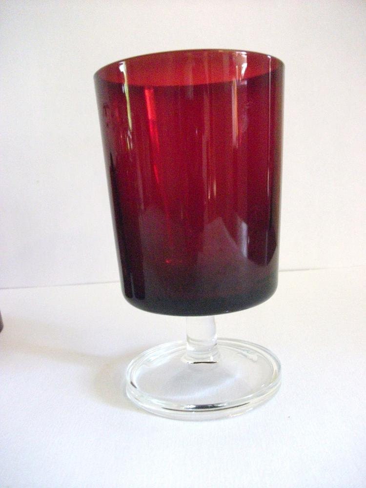 Vintage Red Drinking Glasses