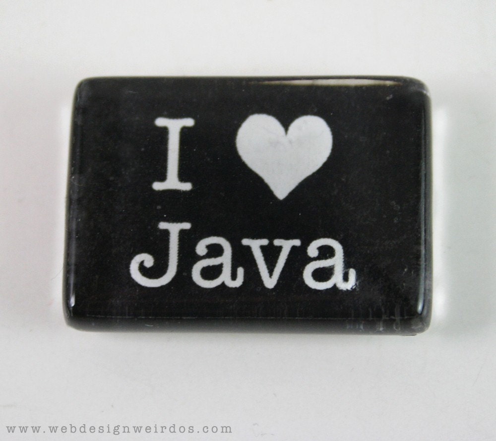 I Love Java Refrigerator Magnet. I Heart Java glass tile