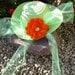 Tea Party Hat - Girls Sun Hat - Easter Hat - Green and Orange - Style P10