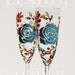 CUSTOM ORDER for Kayla Set of 2 Hand Painted Champagne Flutes