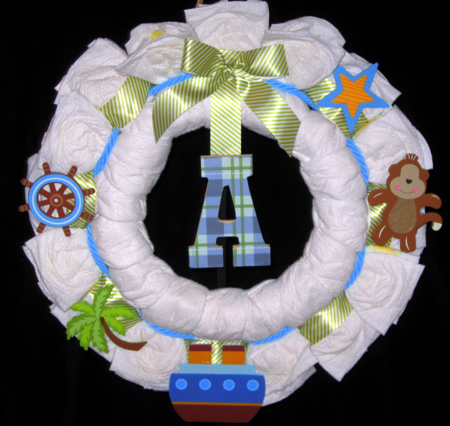 Personalized Diaper Wreath