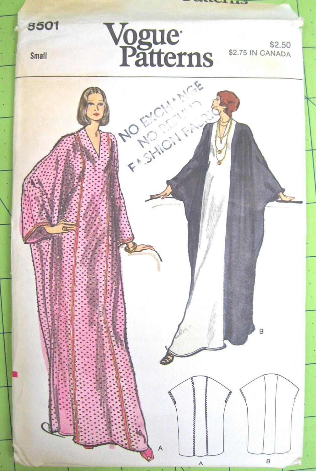  Vogue Vintage Caftan Pattern 8501
