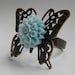 Wedding Jewelry Bridesmaids Butterfly Blue Ring