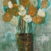 SALE - Painting Abstract Art Painting 22x28 Large Expressionism Bouquet