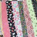 VINTAGE Seven Large Quilt Blocks 1940s 50s Great Fabrics Atomic Brights Black