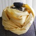 upcycled extra long embroidered scarf, yellow