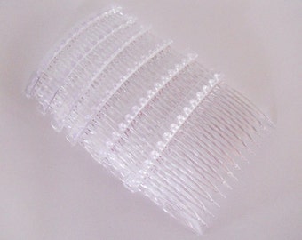 6 PCS Clear Hair Combs Wholesale Lot Bridal Wedding/Craft