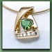 SALE - 14k Gold Necklace - Statement Necklace - Green Tourmaline - October Birthstone - Diamond Pendant - Designer Jewelry - 3444