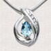 Aquamarine pendant necklace - March birthstone - blue - wedding - gemstone jewelry - Argentium silver - eco-friendly - 3414