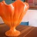 Mid Century Bowl Orange Slag Glass Art Glass