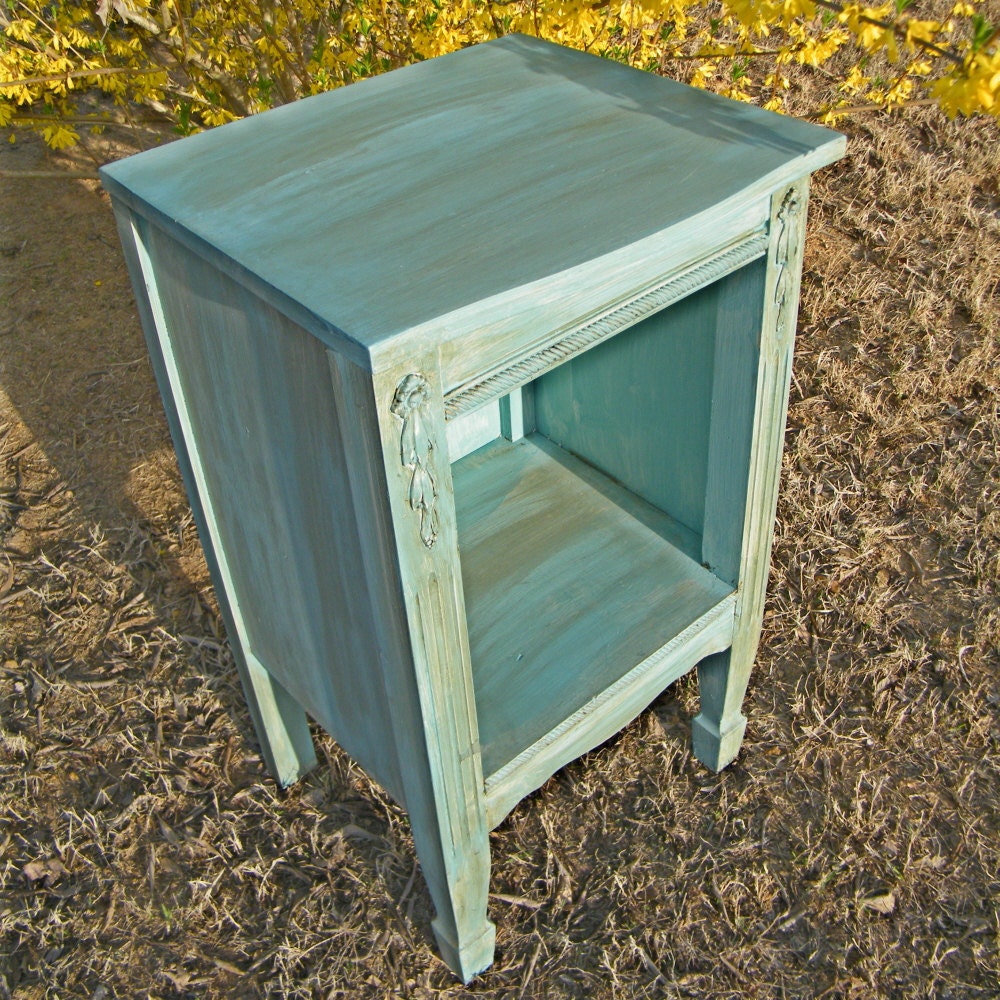 Nightstand Side Table Vintage Upcycled by GloryBDesign on Etsy