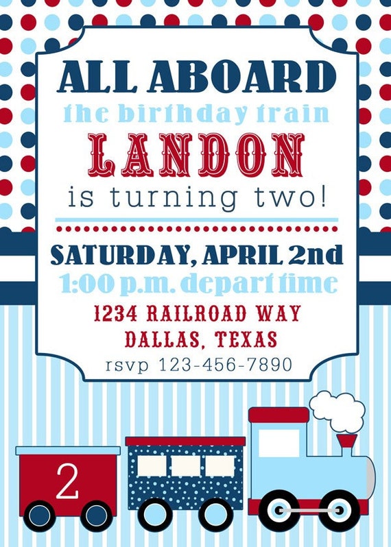 Train Themed Invitations 4