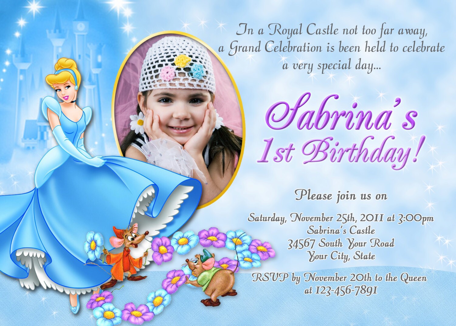 Cinderella Birthday Invitations 3