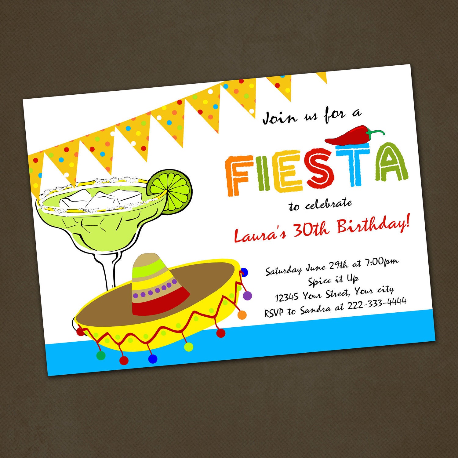 Mexican Fiesta Birthday Party Invitations You by PinkSkyPrintables