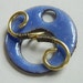 Large Periwinkle Blue Enameled Focal Toggle Clasp with Brass Wire Bar