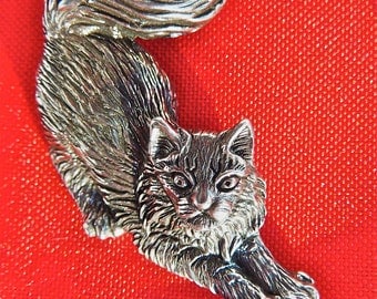 Siberian Cat Pendant Sterling Silver