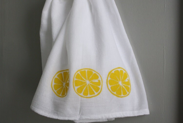 Lemon Kitchen Towel Hand Screened By Bazordesigns On Etsy   Il 750xN.256895151 