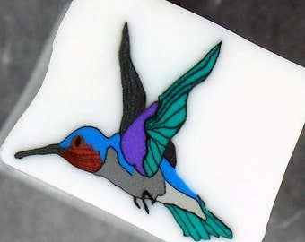 Handmade Hummingbird Polymer Clay Cane, Polymer Clay, Cane, Canes, Nail Art, Jewelry, FIMO