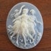Vintage 60s Victorian Revival Blue Molded Plastic Three Graces Cameo for Bracelet or Necklace Pendant