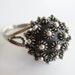 Vintage 50s Sterling Silver Mid Century Modernist Studio Jewelry Mexican Taxco Etruscan Cocktail Ball Ring size 8 1/2