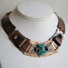 Reserved - Vintage 50s Exotic Hammered Copper Native Tiki Studio Jewelry Copper Mid Century Modernist Necklace Collar
