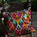 Ethnic Uzbek Ikat Silk handwoven cushion cover Multicolor