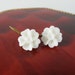 Dainty Earrings, Resin Morning Glories Dangle from Delicate Brass Wire Hooks