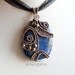 OOAK lapis lazuli and pyrite wire wrapped pendant
