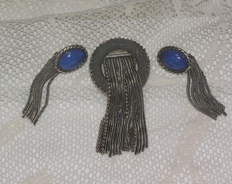 Pierre Lorion Sylvia Karels Paris Mesh brooch and earrings