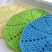 Crocheted Washcloths - Crocheted Dishcloths-Set of 3 - Yellow, Turquoise, Lime Green - Dishcloth Set - Washcloth Set - Crochet Dish Cloths