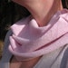 Cashmere circle infinity loop scarf recycled sweater soft pink