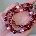 Dark Red Pearl Necklace Pink Necklace "Passion" the short version