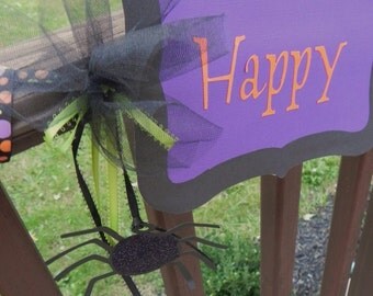 Happy Halloween Birthday Banner---Customization of Colors Available