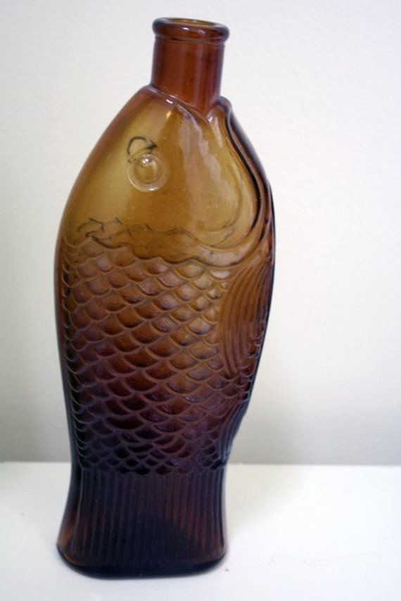 Vintage Brown Fish bottle