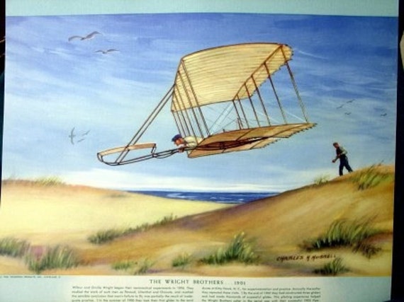 Wright Brothers Early Glider Flight Dunes Kitty Hawk NC