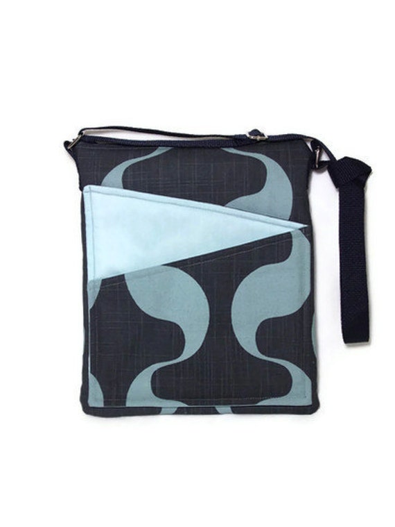 Shoulder Purse cross body bag, iPad , travel, women blue fabric,long ...