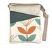 Leaf travel bag cross body, iPad, brown fabric, long strap lined handbag zip fastening