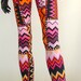 Pinky Orange Tribal Zig Zag Leggings