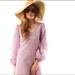 Lavender and Lilac Eyelet Trim Gingham Print Prairie Dress--S