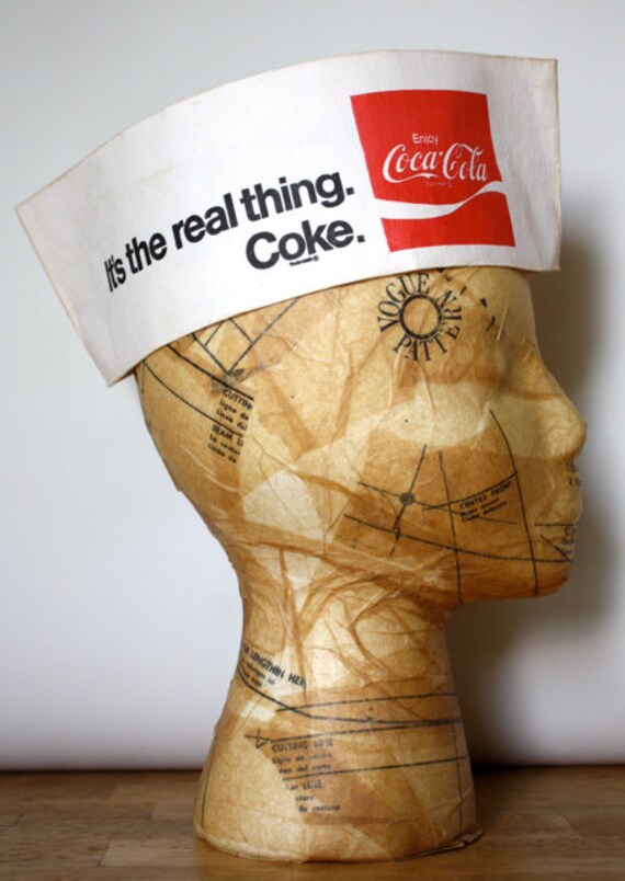 Vintage 1970s Coke Soda JERK Paper Hat