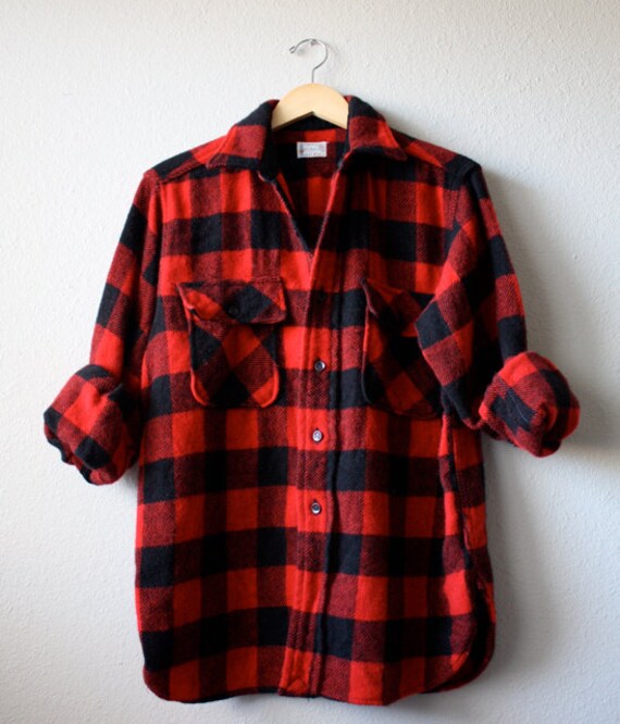 Vintage Men's Wool Plaid Lumberjack Shirt