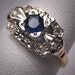 Antique Royal Sapphire Diamond Wedding Ring Vintage 30s