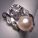 Antique Diamond Wedding Ring Vintage Pearl Edwardian WG